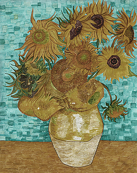 Zwölf Sonnenblume in einer Vase, von Vincent van Gogh