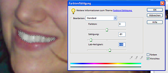 Zähne in Fotos aufhellen