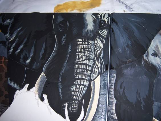 Elefant malen mit Acrylfarben