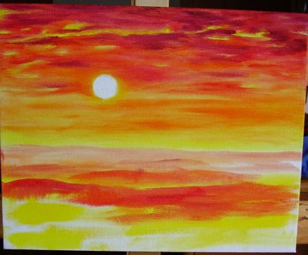 Sonnenuntergang  mit Ölfarben malen