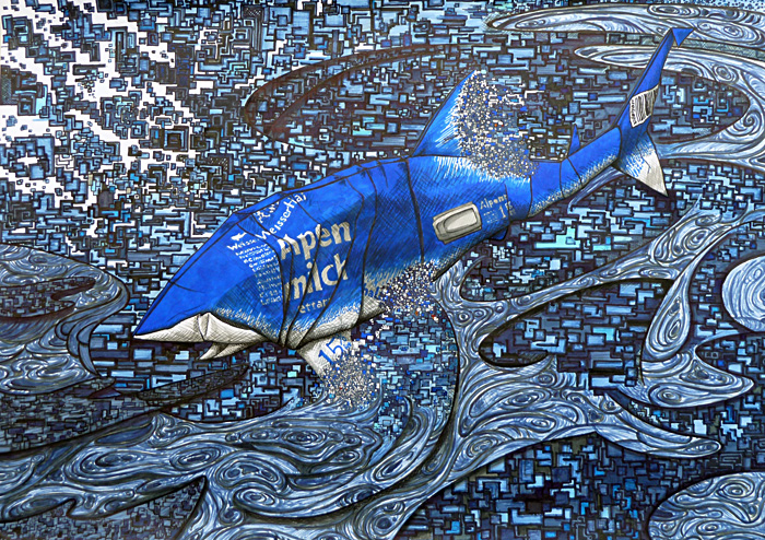 Gemälde von einem Haifisch