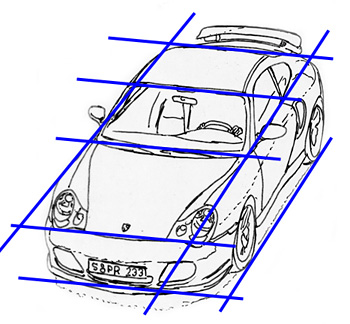 Autos in Perspektive zeichnen